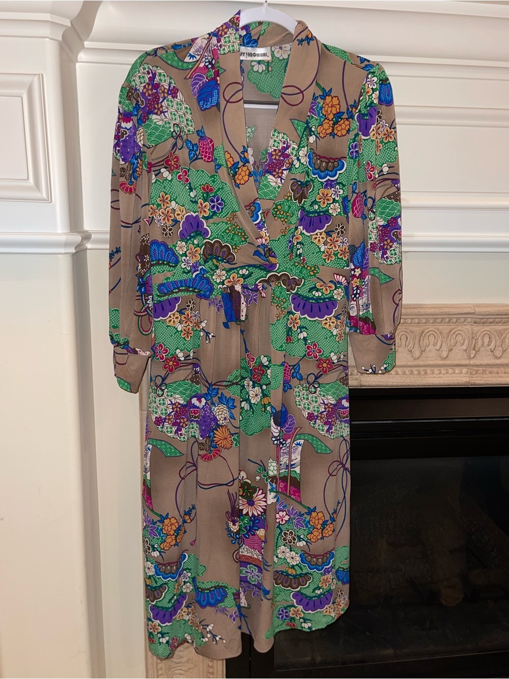 Asian floral pattern maternity dress